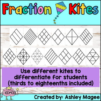 Fraction Kites Craftivity and Practice Pages by Mrs Magee | TpT