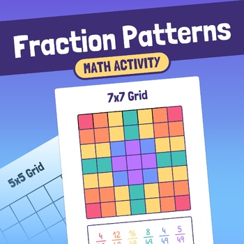 Preview of Fraction Patterns | Coloring Fractions Activity / Fractions Bulletin Board