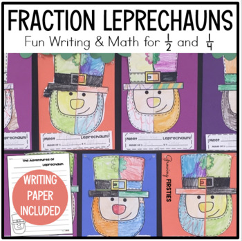 Preview of Fraction Leprechaun March St. Patrick's Day Fun with half and fourth