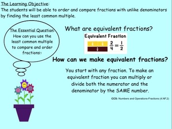 Preview of Fraction Lesson for Smart Board! OBSERVATION READY!! Gr. 3,4,5