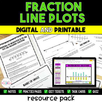 Preview of Fraction Line Plot Resource Bundle - Digital & Printable