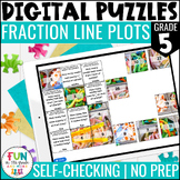 Fraction Line Plots Digital Puzzles {5.MD.2} 5th Grade Activity