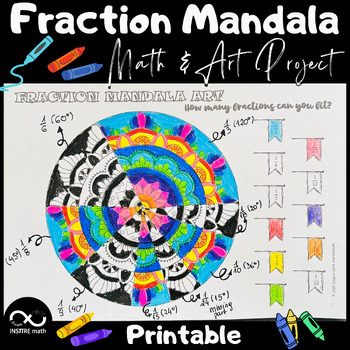 Preview of Fraction Mandala Art | + options: Decimals and Percentages | Pie Chart Drawing