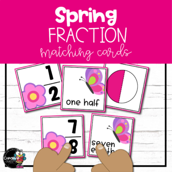 Preview of Fraction Matching Cards: Spring