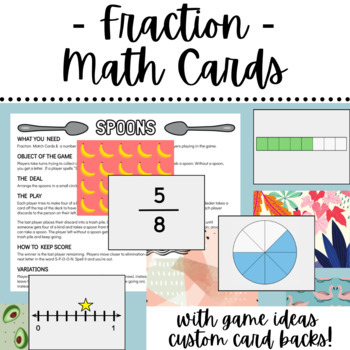 Preview of Fraction Math Card Deck with Game Instructions