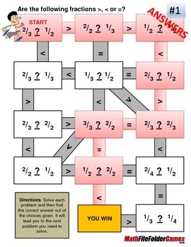 Fraction Maze - Comparing Fractions by MathFileFolderGames | TpT