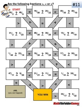 math help factor Maze Comparing  Fractions by MathFileFolderGames Fraction