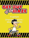 Fraction Maze - Improper Fraction MULTIPLICATION