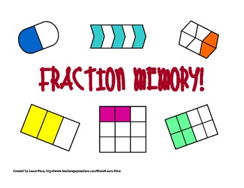 Preview of Fraction Memory! Math Center Game and Activity
