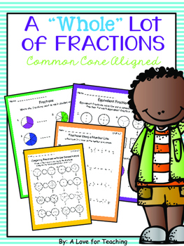 Preview of A "Whole" Lot of Fractions {Common Core Aligned + Digital} Distance Learning