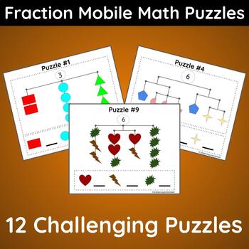Preview of Fraction Mobile Math Puzzles: Challenging Balance Equations for Early Finishers