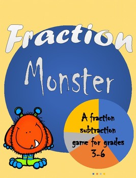 Preview of Fraction Monster - A fraction subtraction game for grades 3-6