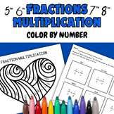 Fraction Multiplication Color by Number Valentines Day Mat