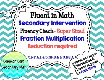 Preview of Fraction Multiplication & Simplification : RTI Intervention No Prep Fluency