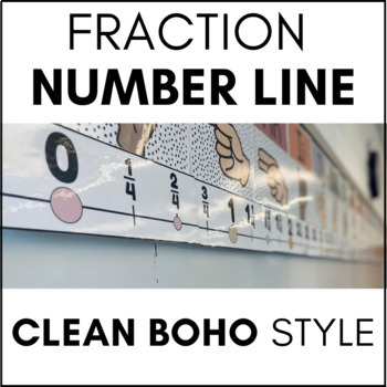 Preview of Fraction Number Line - Clean Boho Style