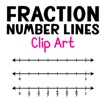 Preview of Fraction Number Lines Clip Art - Fractions Clipart - Math Clip Art
