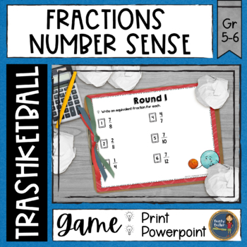 Preview of Fraction Number Sense Trashketball Math Game