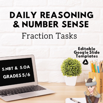 Preview of Fraction Number of the Day Number Sense Templates! Differentiated digital Print