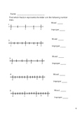 Fraction Numberline Worksheet Mixed and Improper
