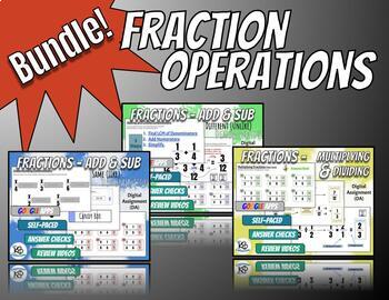 Preview of Fraction Operations BUNDLE - Digital Assignments