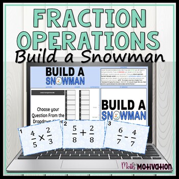 Preview of Fraction Operations Build a Snowman