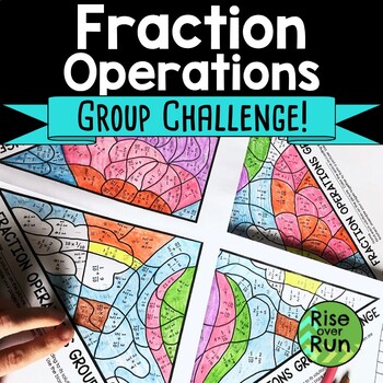 Preview of Fraction Operations Collaborative Color by Code Math Worksheet