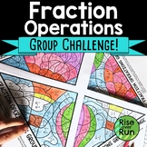 Fraction Operations Collaborative Color by Code Math Worksheet