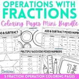 Fraction Operations Coloring Pages Mini Collection
