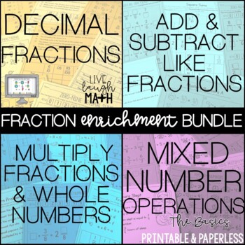 Preview of Fraction Operations & Decimal Fractions Enrichment Activities & Logic Puzzles