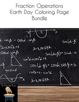 Preview of Fraction Operations Earth Day Coloring Bundle