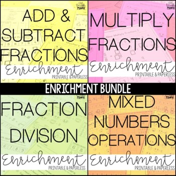 Preview of Fraction Operations Enrichment Activities, Math Challenges, & Logic Puzzles