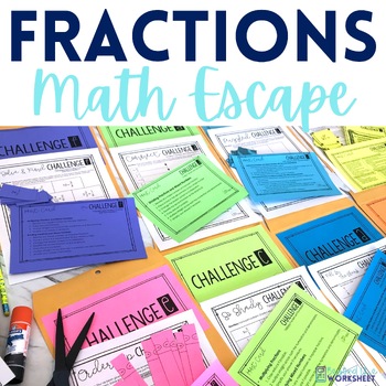 Preview of Fraction Operations Math Escape Room Activity