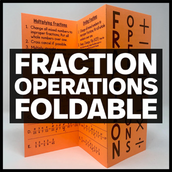 Preview of Fraction Operations Foldable - Interactive Math Notebook Insert