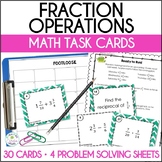 Fraction Operations Footloose Math Task Cards Game and Pro