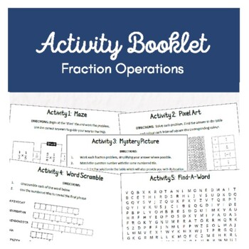 Preview of Fraction Operations No-Prep Activity Booklet
