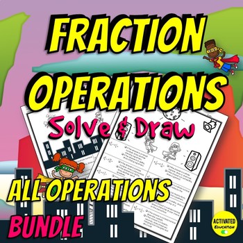 Preview of Fraction Operations Practice Coloring by Answer
