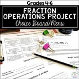Fraction Operations Projects Choice Board Math Menu