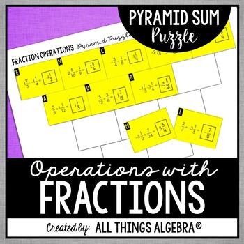 Preview of Fraction Operations | Pyramid Sum Puzzle