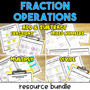 Preview of 5th Grade Fractions Bundle - Add, Subtract, Multiply, & Divide - Printable