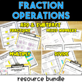 5th Grade Fractions Bundle - Add, Subtract, Multiply, & Di