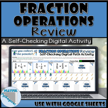 Preview of Fraction Operations Review Self-Checking Digital Path Activity