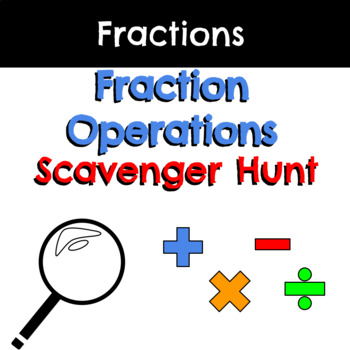 Preview of Fraction Operations Scavenger Hunt