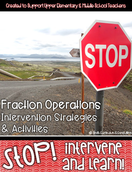 Preview of Fraction Operations Intervention - Math Activity Lapbook Anchor Charts Game