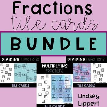 Preview of Fraction Operations Tile Cards BUNDLE - Print and Digital