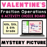 4th 5th 6th Fraction Operations ❤️ VALENTINES Math Mystery