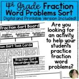 Fraction Operations Word Problem Sort | 4th Grade