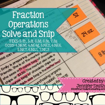 Preview of Fraction Operations Solve and Snip® Interactive Word Problems