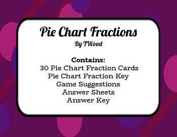 Preview of Fraction Pie Charts - 30 Task Cards - Color and Black/White