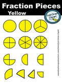 Fraction Pieces Clip Art - Yellow