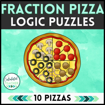 Preview of Fraction Pizza Activity - Halves, Fourths, Eighths with Logic 